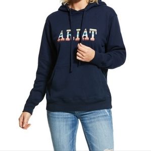Ariat Ladies R.E.A.L. Navy Serape Logo Hoodie